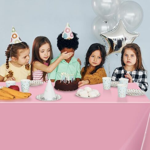 OHOME 4 Pack Plastic Table Cloth Disposable,Pink Tablecloth - Pink Table Cloths for Parties - Pink Birthday Party Decorations,Mothers Day Decorations in Kuwait