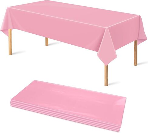 OHOME 4 Pack Plastic Table Cloth Disposable,Pink Tablecloth - Pink Table Cloths for Parties - Pink Birthday Party Decorations,Mothers Day Decorations in Kuwait