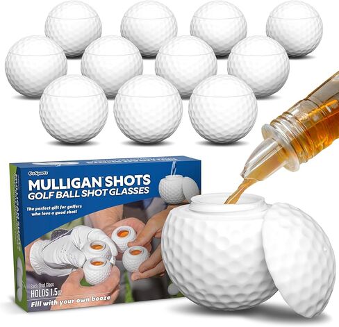 نظارات كرة الجولف من GoSports Mulligan Shots مع أغطية - 12 عبوة - هدايا جولف مضحكة للرجال in Saudi Arabia