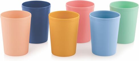 MASTERCOOK 6 Pcs. Small Reusable Cups –8 oz Unbreakable Drinking Glasses -Toddler Cups for Water, Juice, Milk–BPA Free Stackable Tumblers Plastic Cup set for Kitchen, Picnics, Parties- Kid-Friendly in Saudi Arabia
