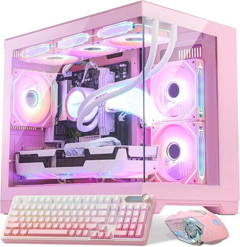 Superview Gaming PC AMD Ryzen 7 9800X3D 6-Core 3.9GHz, Radeon RX 9070 XT 16GB,32GB DDR5 RAM,1TB PCIe +4TB SATA SSD, WiFi&BT Prebuilt PC 850W PSU,Liquid Cooler, Windows 11 Pro, Black in Kuwait