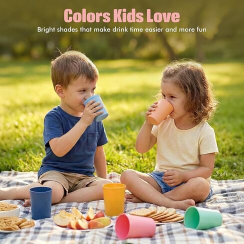 MASTERCOOK 6 Pcs. Small Reusable Cups –8 oz Unbreakable Drinking Glasses -Toddler Cups for Water, Juice, Milk–BPA Free Stackable Tumblers Plastic Cup set for Kitchen, Picnics, Parties- Kid-Friendly in Saudi Arabia