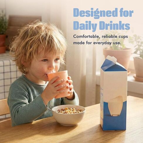 MASTERCOOK 6 Pcs. Small Reusable Cups –8 oz Unbreakable Drinking Glasses -Toddler Cups for Water, Juice, Milk–BPA Free Stackable Tumblers Plastic Cup set for Kitchen, Picnics, Parties- Kid-Friendly in Saudi Arabia