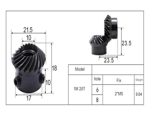 الصلب الثقيلة موتور ترس ترس 1/مجموعة 1M 20T 6MM دوامة شطبة الصلب والعتاد in Kuwait