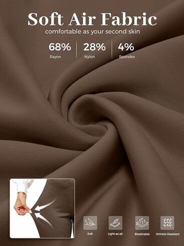 Tapata Womens Capri Pants 19"/20.5" Yoga Dress Capri Casual Straight Leg Capris Stretch High-Waist Work Pants for Summer 19'', Twill, Brown, M in Kuwait