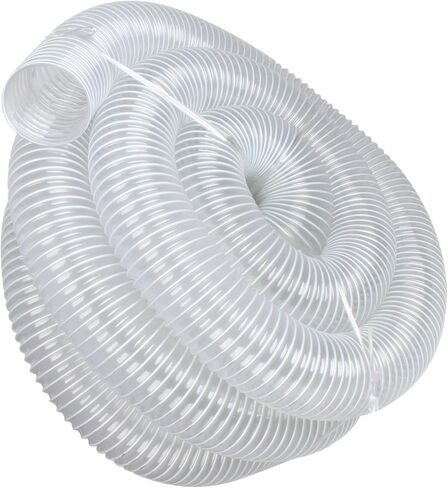 Retractable 6 In Flexible Pvc Ducting Hose With Steel Wire, Transparent For Industrial Vacuum, For Woodworking Dust Collection in Saudi Arabia