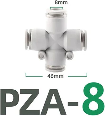 PZA cross type four-way quick connector quick plug-in air distributor pneumatic fittings 4-12mm series connector(PZA-8) in Saudi Arabia