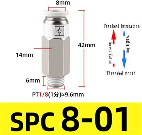 SPC VPC M5 1/8" 1/4" 3/8" 1/2" Standard Pipe Thread Threaded Pneumatic Check Valve Air Pipe Quick Check Valve One-Button Quick Connector(SPC8-01) in Saudi Arabia