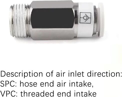SPC VPC M5 1/8" 1/4" 3/8" 1/2" Standard Pipe Thread Threaded Pneumatic Check Valve Air Pipe Quick Check Valve One-Button Quick Connector(SPC8-01) in Saudi Arabia