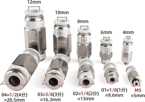 SPC VPC M5 1/8" 1/4" 3/8" 1/2" Standard Pipe Thread Threaded Pneumatic Check Valve Air Pipe Quick Check Valve One-Button Quick Connector(SPC8-01) in Saudi Arabia