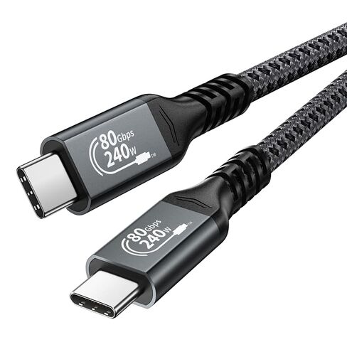كابل USB 4 بسرعة 80 جيجابت في الثانية V2 لكابل Thunderbolt 4 بطول 1 قدم، PD 3.1 240 وات كابل نقل بيانات USB C للشحن السريع، شاشة فيديو مزدوجة 8K/6K متوافقة مع Thunderbolt 5، MacBook Pro/Air، SSD، Dell XPS HP Laptop in Kuwait