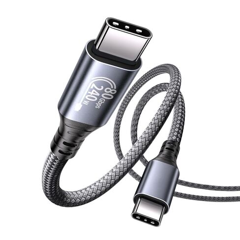 كابل USB 4 بسرعة 80 جيجابت في الثانية V2 لكابل Thunderbolt 4 بطول 1 قدم، PD 3.1 240 وات كابل نقل بيانات USB C للشحن السريع، شاشة فيديو مزدوجة 8K/6K متوافقة مع Thunderbolt 5، MacBook Pro/Air، SSD، Dell XPS HP Laptop in Kuwait