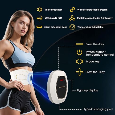جهاز تدليك البطن التكتيكي x abs مع EMS والحرارة والضوء الأحمر والاهتزاز، محفز العضلات بحزام الحبر من أجل السيلوليت الدهني في البطن، وتنعيم وثبات المعدة، وتدليك أسفل الظهر لتخفيف الألم in Kuwait