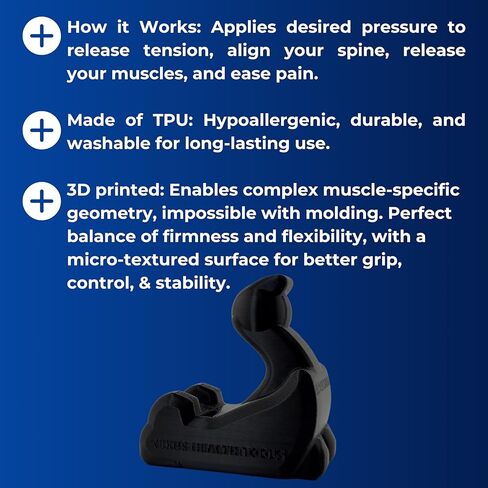 Suboccipital Release Device for Tension Headache Relief — Occipital Release Tool & Neck Stretcher for Neck Pain & Jaw Tension | Hand Massager for Wrist & Forearm | 3-in-1 | Made in USA | Black Swan in Saudi Arabia