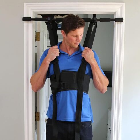 Sit and Decompress Back Stretcher 3 Minutes A Day Lumbar Traction Spinal Decompression - Inversion Table Alternative (Medium Harness No Bar) in Saudi Arabia