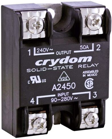 CRYDOM A2450 280 V RMS الحد الأقصى للحمل، 50 A RMS، SCR، مرحل الحالة الصلبة، التركيب السطحي، Zero Cross in Kuwait