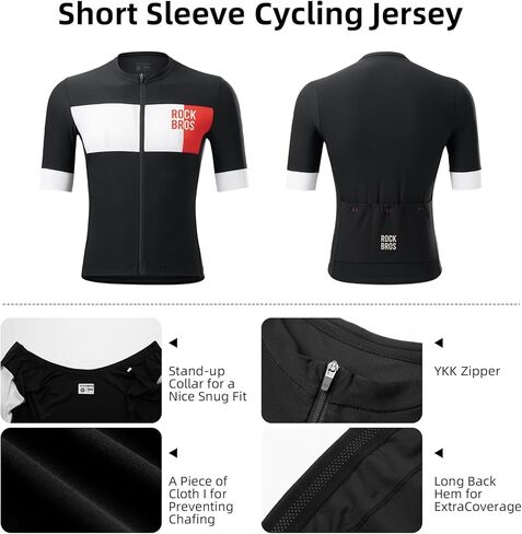 ROCKBROS Cycling Jersey Men Short Sleeve Bike Shirt Breathable Quick-Drying High-Elastic Road Mountain Bike Jersey in Saudi Arabia