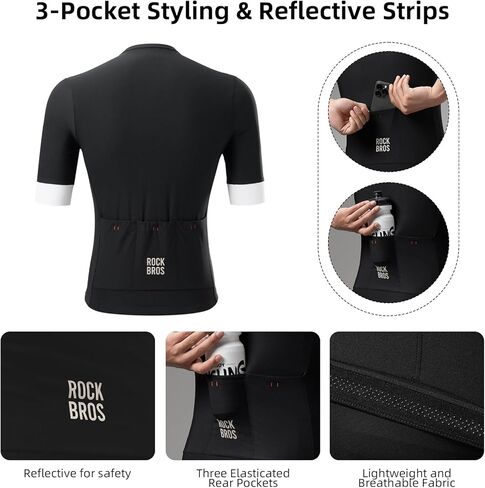 ROCKBROS Cycling Jersey Men Short Sleeve Bike Shirt Breathable Quick-Drying High-Elastic Road Mountain Bike Jersey in Saudi Arabia