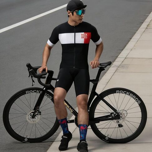 ROCKBROS Cycling Jersey Men Short Sleeve Bike Shirt Breathable Quick-Drying High-Elastic Road Mountain Bike Jersey in Saudi Arabia