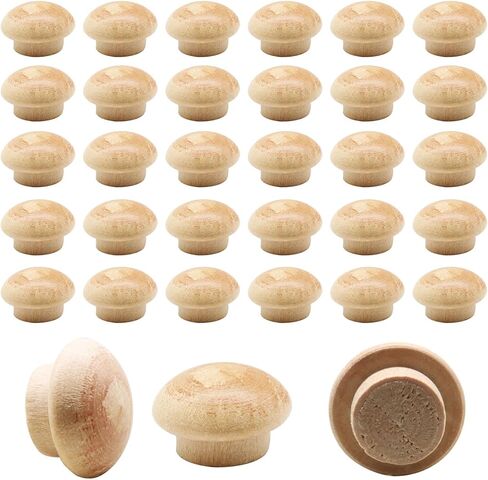 100 حزمة من المقابس الخشبية، أغطية براغي علوية بأزرار خشب القيقب، مقابس خشبية مستديرة الرأس لتزيين الأثاث والأعمال الخشبية (1/2 بوصة) in Kuwait
