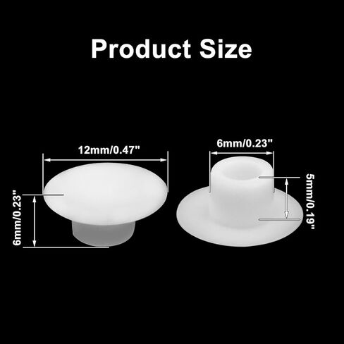 100 Pcs White Plastic Hole Plugs 1/4" (6mm) Screw Caps – Snap-in Locking Caps for Cabinets, Cupboards, Furniture, and Shelves in Saudi Arabia