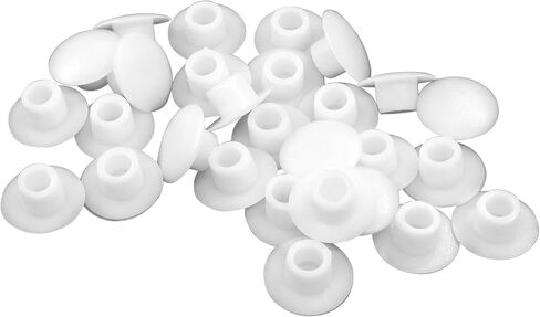 100 Pcs White Plastic Hole Plugs 1/4" (6mm) Screw Caps – Snap-in Locking Caps for Cabinets, Cupboards, Furniture, and Shelves in Saudi Arabia