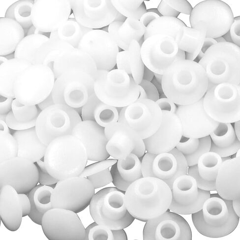 100 Pcs White Plastic Hole Plugs 1/4" (6mm) Screw Caps – Snap-in Locking Caps for Cabinets, Cupboards, Furniture, and Shelves in Saudi Arabia