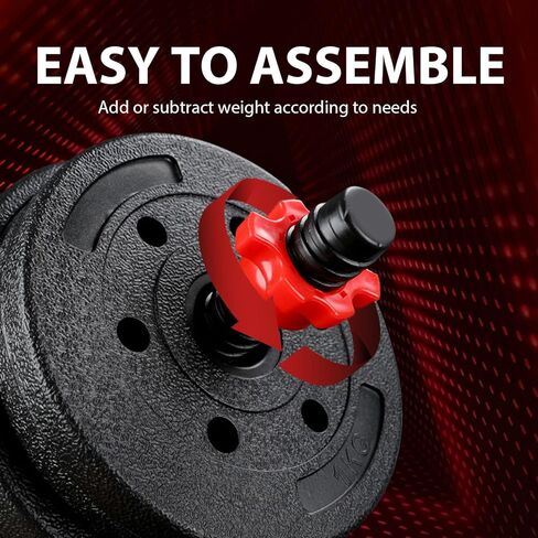 22LB Adjustable Dumbbell Set, Barbell with Thick Connecting Bumper Plate Combo for Strength Gym Training, Men and Women Free Weight Set Fitness Home Equipment in Saudi Arabia