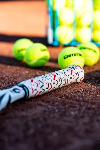 قبضة تنس جاما، مثالية للتنس، كرة المخلل، الاسكواش، كرة الريشة، وكرة المضرب، متينة وماصة، سهلة الاستخدام، قم بتخصيص مضربك، تصميمات ممتعة in Kuwait