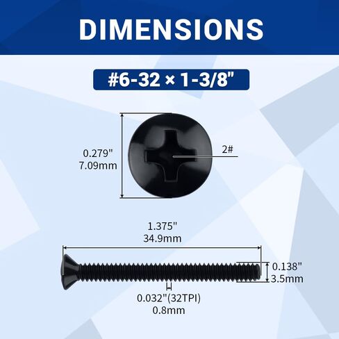 #6-32 × 1-3/8" براغي آلة ذات رأس بيضاوي غير قابل للصدأ (50 قطعة)، 18-8 (304) رأس بيضاوي من الفولاذ المقاوم للصدأ فيليبس، خيط كامل، مطلي باللون الأسود، Fayeploo (تتضمن لقمة مفك البراغي) in Saudi Arabia