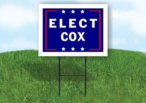 ELECT COX - لافتة طريق من جانب واحد مع حامل - لافتات الممر للشارع والحديقة والمكعبات والمنزل والعقارات - لافتات الفناء، لافتة مخصصة، لافتات مخصصة - 18 بوصة × 24 بوصة in Saudi Arabia