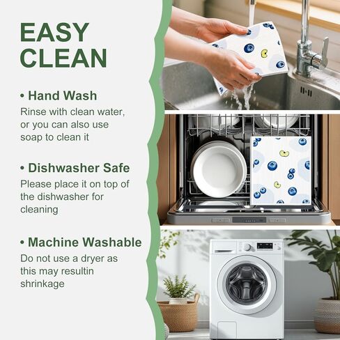 Swedish Dishcloths for Kitchen, 6 Pack, Reusable Paper Towels Washable,Super Absorbent, Fast Dry Cleaning Cloths,Non-Scratch, No Odor, Biodegradable Cleaning Cloths. in Kuwait