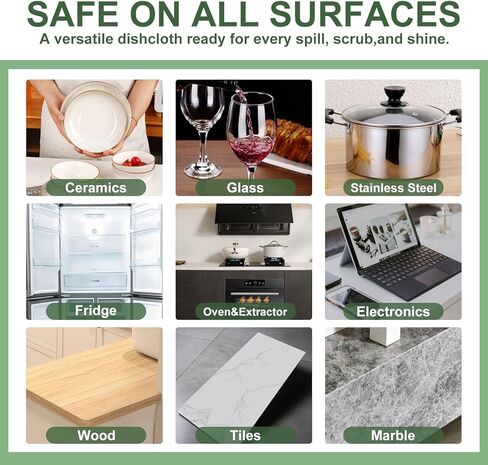 Swedish Dishcloths for Kitchen, 6 Pack, Reusable Paper Towels Washable,Super Absorbent, Fast Dry Cleaning Cloths,Non-Scratch, No Odor, Biodegradable Cleaning Cloths. in Kuwait