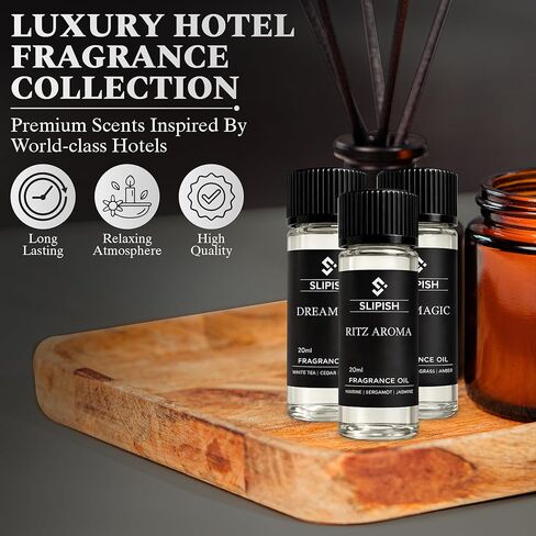 مجموعة اكتشاف زيت الناشر للفنادق – 5 × 20 مل زيوت عطرية | مستوحاة من روائح فنادق النخبة 5 نجوم | زيوت عطرية للمنزل والمكتب والناشرون في السيارة | الزعفران والجلود وخشب الصندل والمزيد in Kuwait