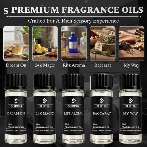 مجموعة اكتشاف زيت الناشر للفنادق – 5 × 20 مل زيوت عطرية | مستوحاة من روائح فنادق النخبة 5 نجوم | زيوت عطرية للمنزل والمكتب والناشرون في السيارة | الزعفران والجلود وخشب الصندل والمزيد in Kuwait
