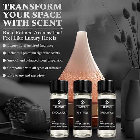 مجموعة اكتشاف زيت الناشر للفنادق – 5 × 20 مل زيوت عطرية | مستوحاة من روائح فنادق النخبة 5 نجوم | زيوت عطرية للمنزل والمكتب والناشرون في السيارة | الزعفران والجلود وخشب الصندل والمزيد in Kuwait