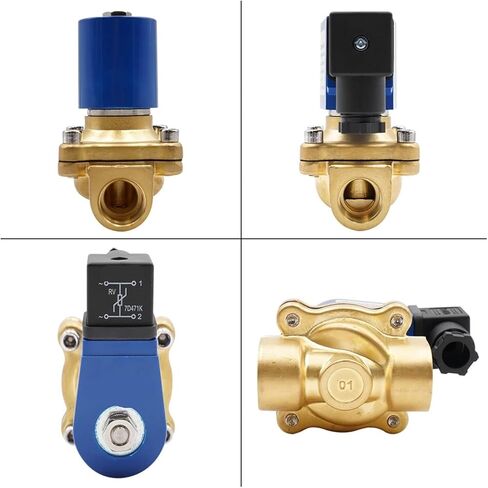 صمام الملف اللولبي ذو القطر الكبير من سلسلة SMS، صمام الملف اللولبي المغلق عادة، G3/8 بوصة إلى G2 صمام الماء والغاز النحاسي، AC24V 110V 220V DC24V(1,G_AC 110V_NBR) in Kuwait