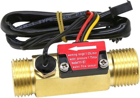 مفتاح مستشعر تدفق المياه 1/2 بوصة 3/4 بوصة مع كشف درجة الحرارة لمستشعر السائل مقياس تدفق النحاس (1/2 بوصة) in Kuwait