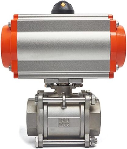 DN40 ثلاث قطع صمام كروي هوائي ذو منصة عالية من الفولاذ المقاوم للصدأ 304 أسطوانة مزدوجة التمثيل in Kuwait