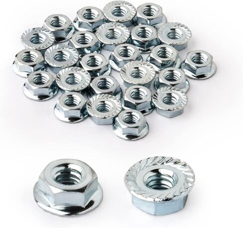 POWERTEC QLN1201 Serrated Flange Hex Lock (M8) Nuts | Premium Carbon Steel Zinc Plated Fasteners – 25 Pack in Saudi Arabia