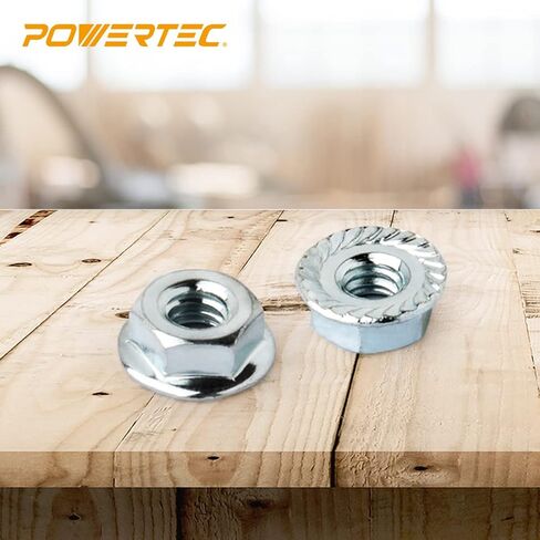 POWERTEC QLN1201 Serrated Flange Hex Lock (M8) Nuts | Premium Carbon Steel Zinc Plated Fasteners – 25 Pack in Saudi Arabia