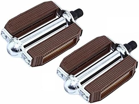 Alta Bicycle 507 Block PVC Metal Pedals Brown/Chrome. in Saudi Arabia