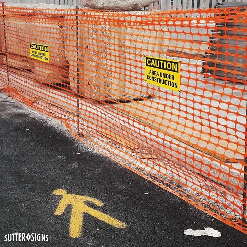 4pcs Caution Area Under Construction Sign 10x7 Inch | Plastic Sign for Construction Site, Hazard Area, No Trespassing, Waterproof Plastic in Saudi Arabia