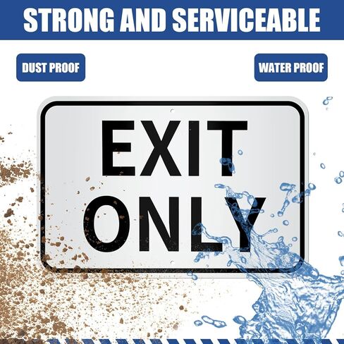 Zonon 2 Pcs Entrance Only and Exit Only Signs Set 80 Mil Aluminum 18 x 12 Inch White Reflective Background with Black Letters Safety for Enter Exit Parking Lot Garage Driveway Business Entrance in Saudi Arabia