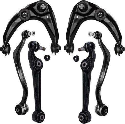 Detroit Axle-6pc مجموعة أذرع التحكم في النهاية الأمامية لـ Hyundai 2013-2014 Santa Fe XL ، 2013-2018 Santa Fe Sport ، 2 مفاصل كرة ذراعي منخفضة 2 قضبان الترجيع 2 قضبان التعادل الخارجية بديلة in Kuwait