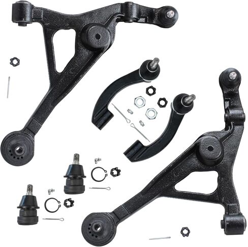 Detroit Axle-6pc مجموعة أذرع التحكم في النهاية الأمامية لـ Hyundai 2013-2014 Santa Fe XL ، 2013-2018 Santa Fe Sport ، 2 مفاصل كرة ذراعي منخفضة 2 قضبان الترجيع 2 قضبان التعادل الخارجية بديلة in Kuwait