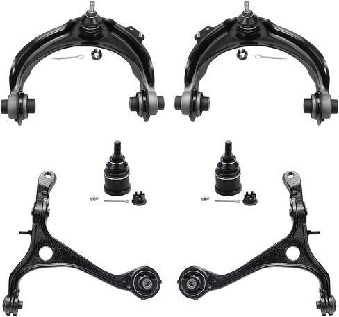 Detroit Axle-6pc مجموعة أذرع التحكم في النهاية الأمامية لـ Hyundai 2013-2014 Santa Fe XL ، 2013-2018 Santa Fe Sport ، 2 مفاصل كرة ذراعي منخفضة 2 قضبان الترجيع 2 قضبان التعادل الخارجية بديلة in Kuwait