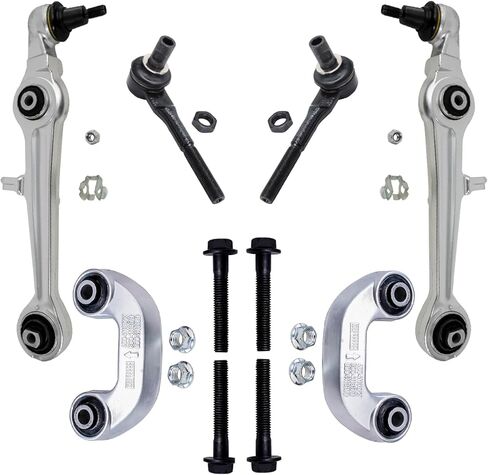 Detroit Axle-6pc مجموعة أذرع التحكم في النهاية الأمامية لـ Hyundai 2013-2014 Santa Fe XL ، 2013-2018 Santa Fe Sport ، 2 مفاصل كرة ذراعي منخفضة 2 قضبان الترجيع 2 قضبان التعادل الخارجية بديلة in Kuwait