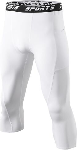 Men's 3/4 Compression Pants with Pocket - Performance Sportswear for Running Basketball Gym and Outdoor Activities in Saudi Arabia
