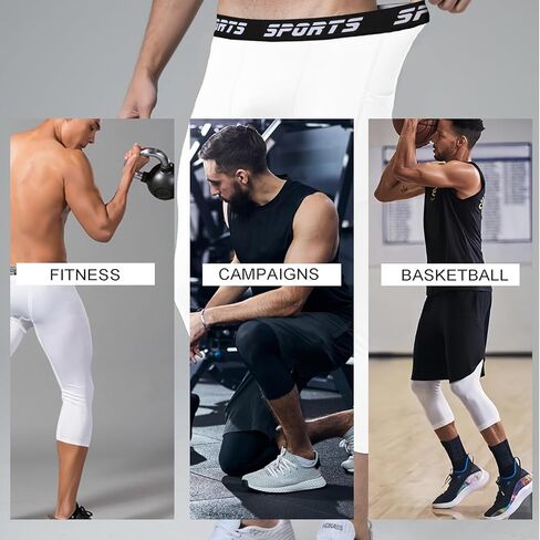 Men's 3/4 Compression Pants with Pocket - Performance Sportswear for Running Basketball Gym and Outdoor Activities in Saudi Arabia
